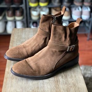 Barney’s New York Suede Brown Chelsea Boot